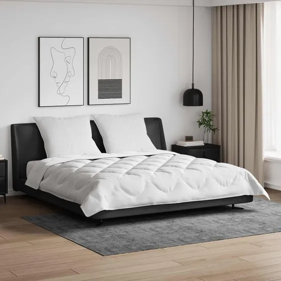 Dyne med pude 3 dele i hvid mikrofiber