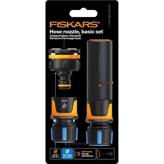 Fiskars Comfort Sprøjtedysestartsæt med koblinger, blå