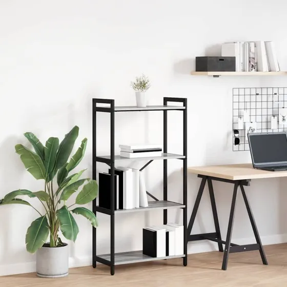 Bogreol 40x30x85 cm - Grå Sonoma-eg