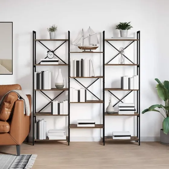 Industribogreol Sonoma eg 156 x 25 x 167 cm - Konstrueret træ