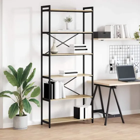 Bogreol Sonoma eg 40x30x85 cm – industrielt look