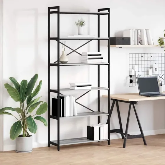 Bogreol Grå Sonoma-eg 40x30x85 cm - Industrielt design