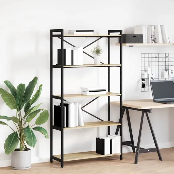 Bogreol Sonoma eg 80x30x155 cm – industrielt design