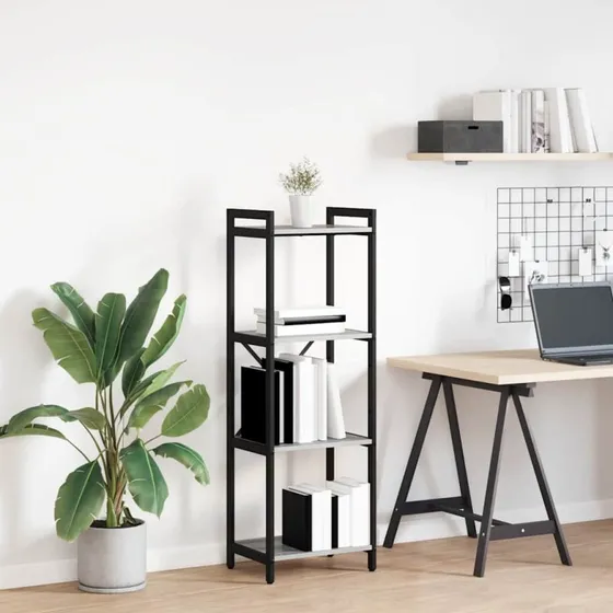 Bogreol i grå Sonoma-eg 40x30x85 cm – industrielt look