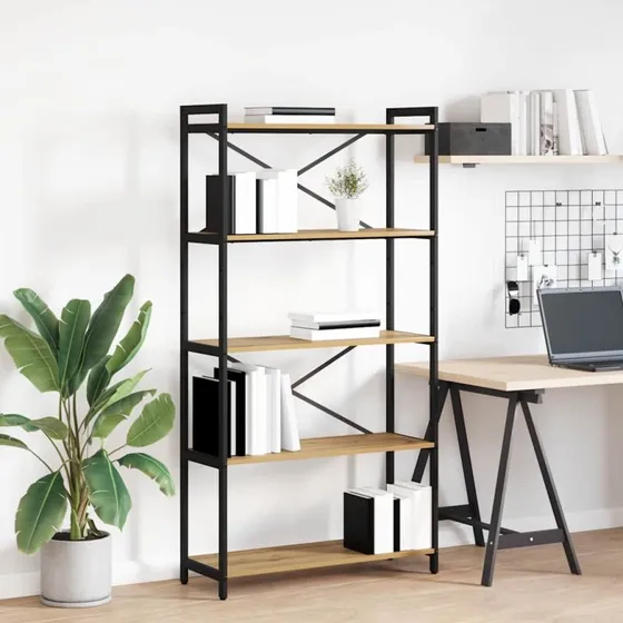 Bogreol Artisan i egetræ 80 x 30 x 155 cm