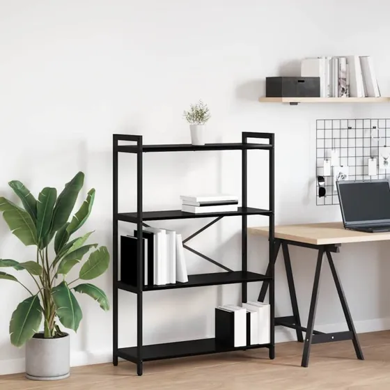 Bogreol Sort eg 80x30x120 cm - Konstrueret træ