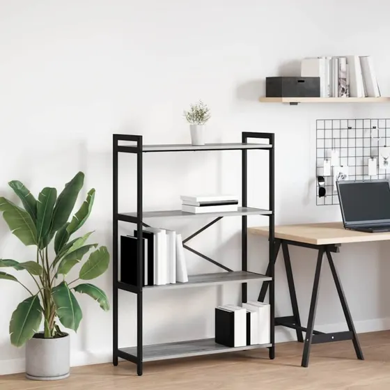 Bogreol Grå Sonoma-eg 80x30x120 cm