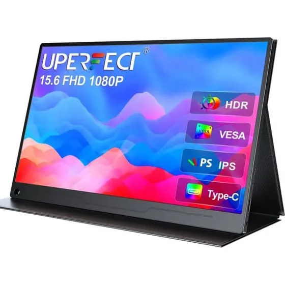 UPERFECT 15,6" Full HD IPS Skærm - VESA Ready med Cover