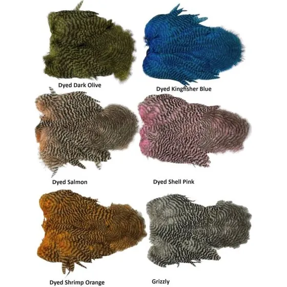 Whiting Rooster Softhackle Chickabou Grizzly Kingfisher Blue