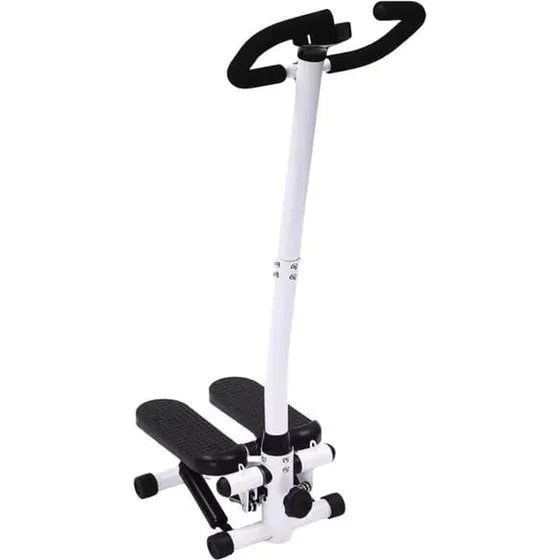 Fitness Swing Stepper med LCD-display og modstandsbånd, Sort