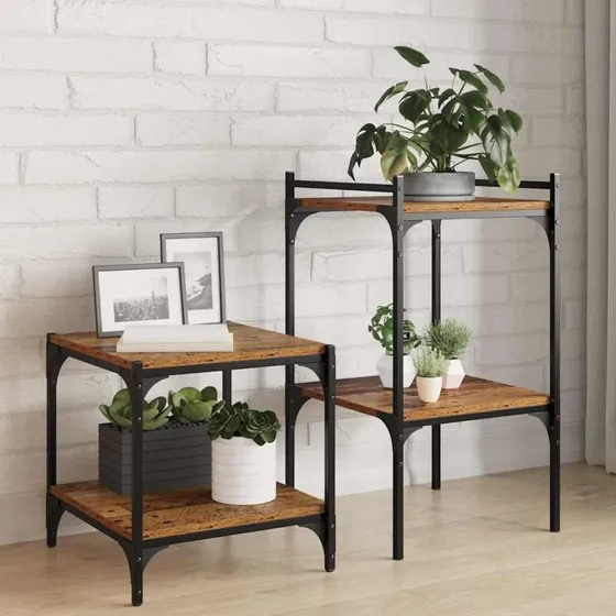 Boghylde-bræt 4 stk 40x40x1,5 cm Brun - Konstrueret træ