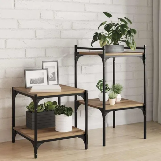 Boghylde-bræt 4 stk 40×40×1,5 cm brun – konstrueret træ