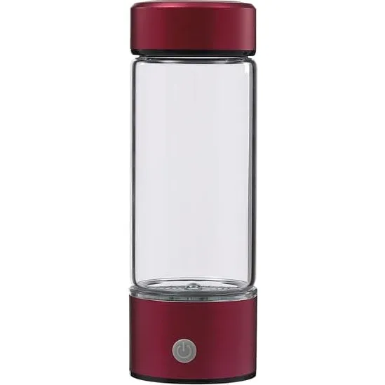Brintvandflaske - Rød - 420 ml - Højborosilikatglas