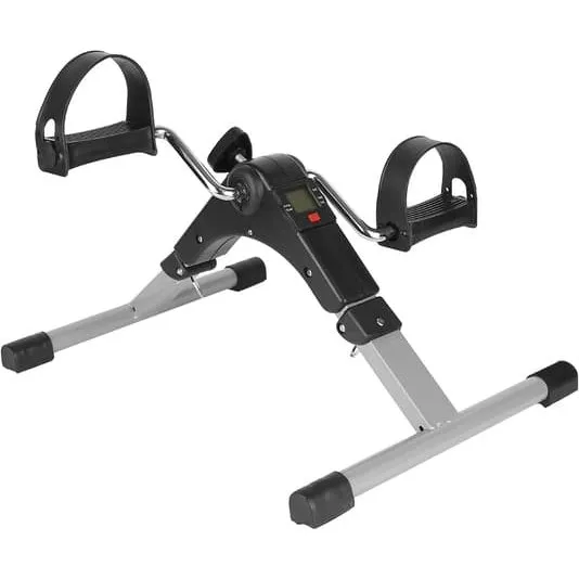 Mini motionscykel - Sammenklappelig pedaltræner med LCD - Sort/Sølv