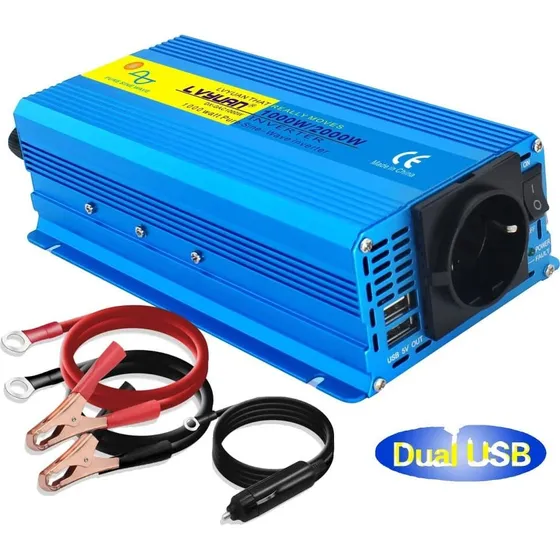 Ren sinusformet inverter 2000W 50Hz - Robust aluminiumsdesign