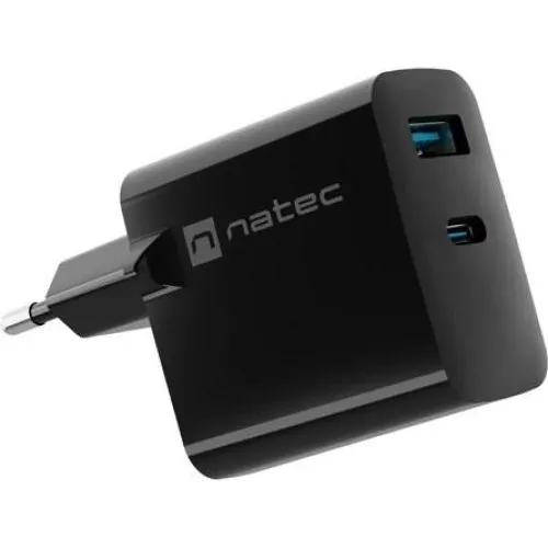 NATEC Ribera 45W GaN-vægoplader - Sort