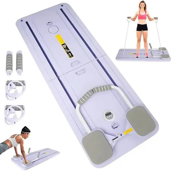 REFORMER2 Pilates Bræt med Modstandsbånd og Timer - Lilla