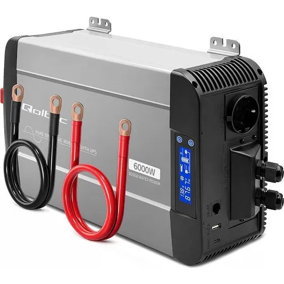 Qoltec Spændingsomformer 12V til 230V 3000/6000W Pure Sine Wave