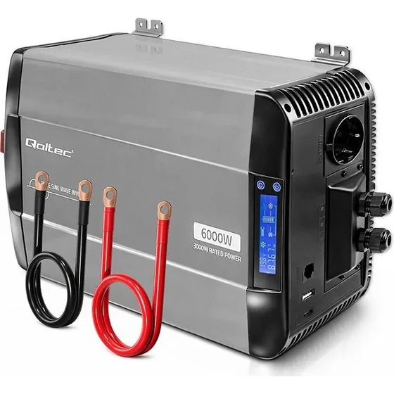 Qoltec Spændingsomformer 12V til 230V 3000/6000W Pure Sine Wave