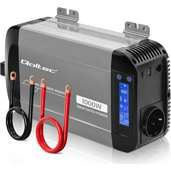 Qoltec Spændingsomformer 12V til 230V Pure Sine Wave 500/1000W