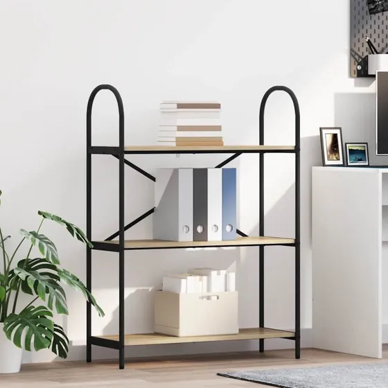 Bogreol Sonoma eg 80x30x109 cm – sort stålramme