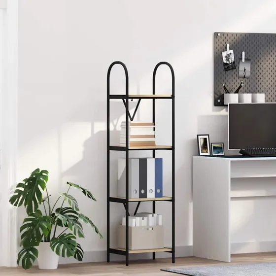 Bogreol Sonoma eg 40×30×146 cm – Sort stålramme