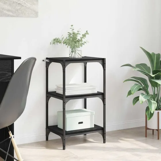 Bogskab sort eg & jern 40 x 33 x 70,5 cm