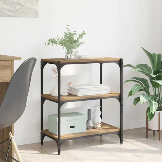 Bogskab Artisan i eg & sort jern 60×33×70,5 cm