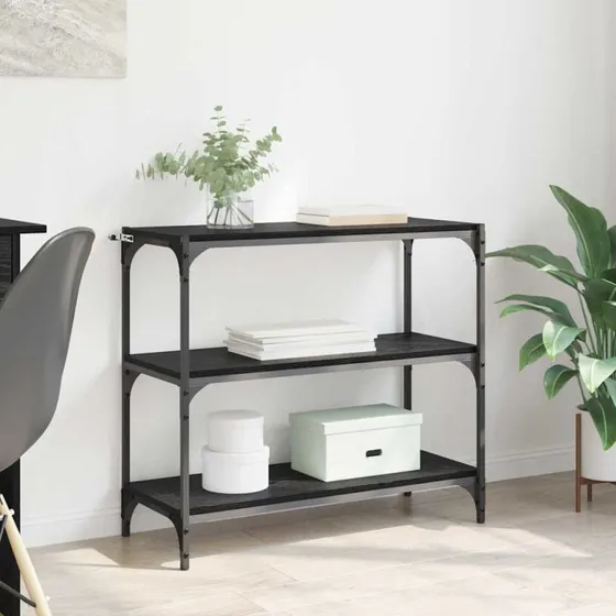 Bogskab i sort eg & jern 80 x 33 x 70,5 cm