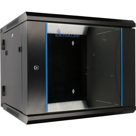 Extralink Vægmonteret Rackskab 9U 600x600 mm - Sort