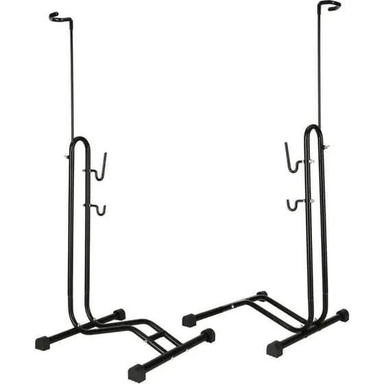 Cykelstativ gulvstander justerbar 16-27,5" stål sort