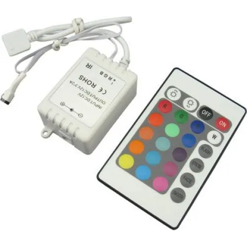 RGB kontroller med fjernbetjening - 12V, infrarød, 60W