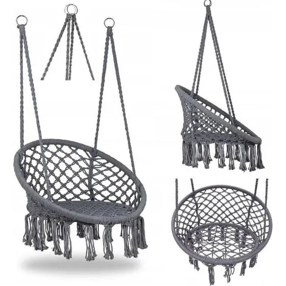 Stork's Nest Boho gyngestol, 120 cm - Grå