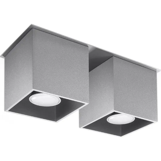 QUAD 2 Loftlampe - Grå - Aluminium