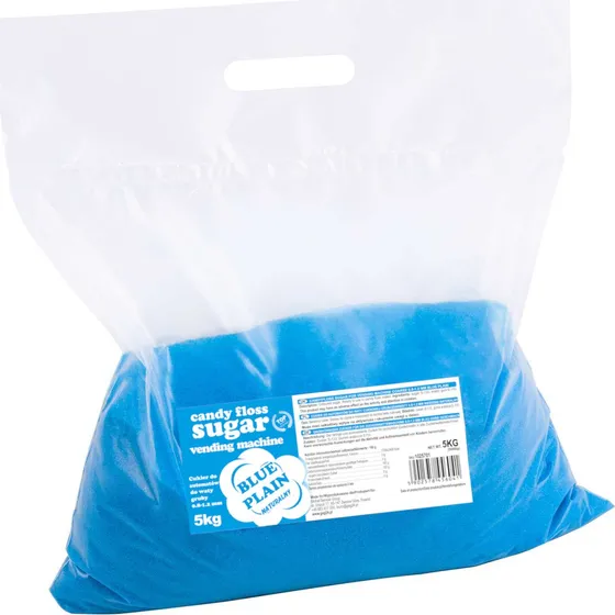 Blåt candyfloss-sukker med naturlig aroma, 5 kg