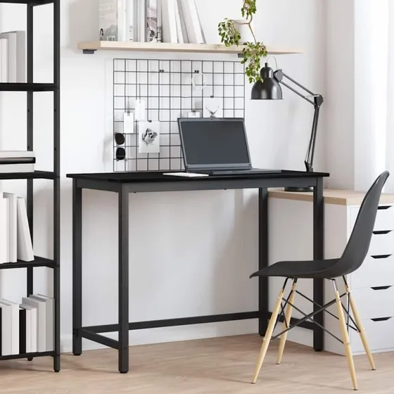 Skrivebord Sort Eg 80x50 cm – Justerbart stål