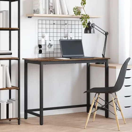 Skrivebord røget eg 80x50 cm – ingeniørtræ & stål