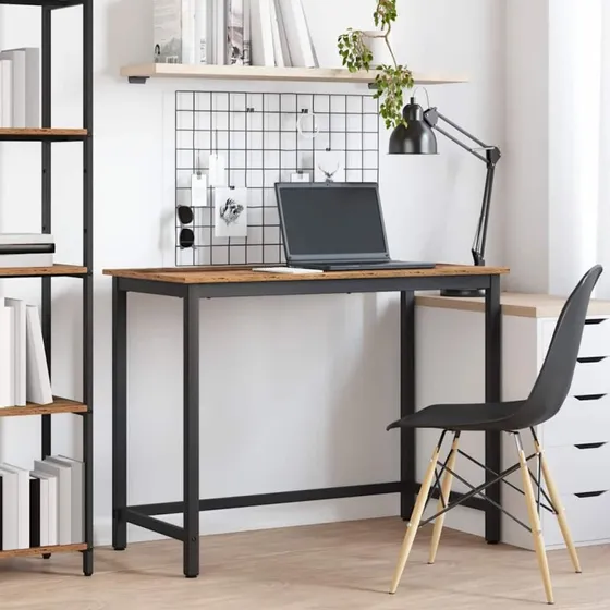 Skrivebord gammelt træ og stål 80x50x76,5 cm