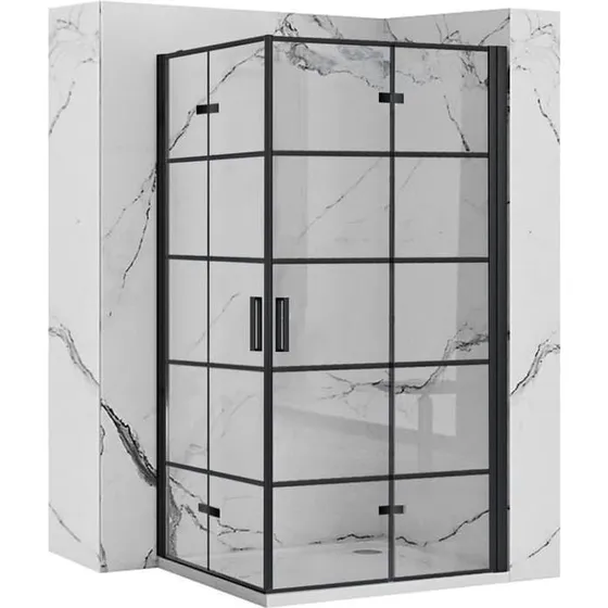 REA Molier Double Brusekabine 90x90 Sort - 190 cm