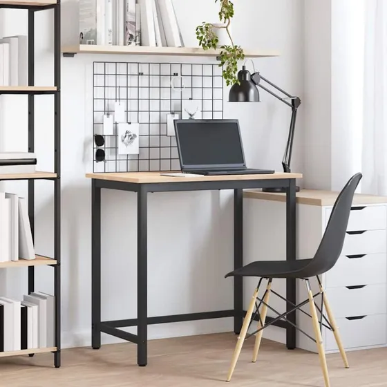 Skrivebord 80x50x77 cm i ingeniørtræ og stål