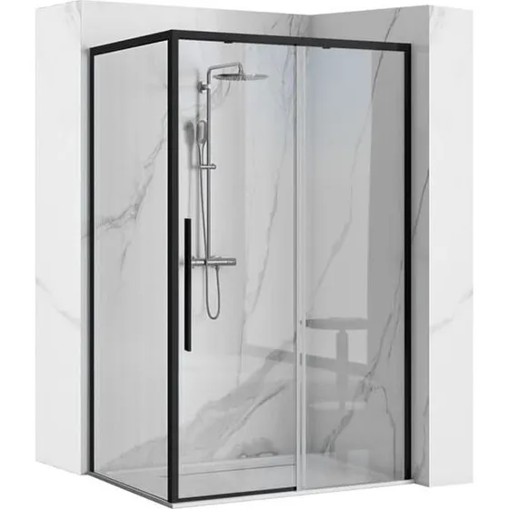 REA Solar Brusekabine 90x120 Sort - 195 cm