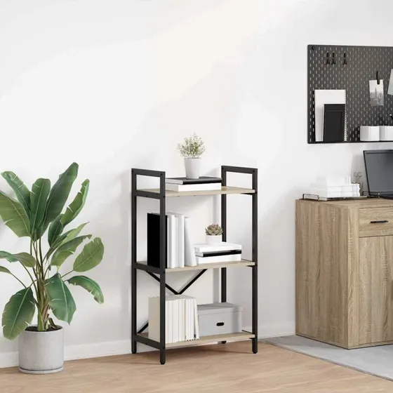 Bogreol Sonoma eg 56x34x96 cm – Industriel, konstrueret træ