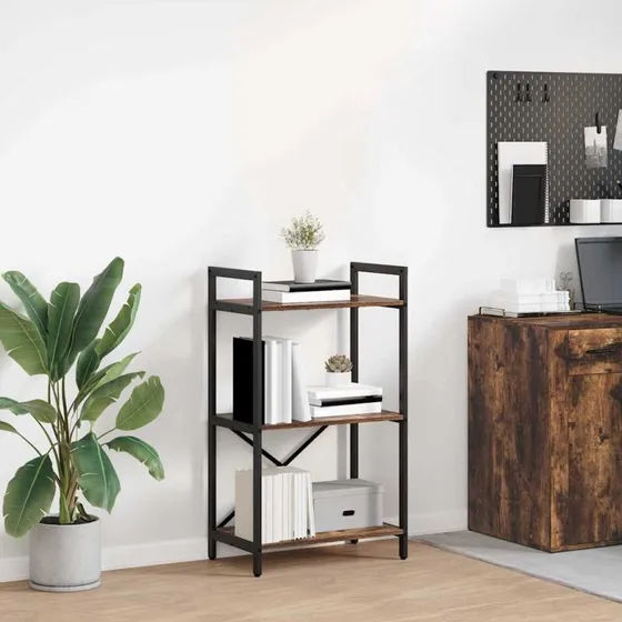 Bogreol røget eg 56x34x96 cm – industrielt design