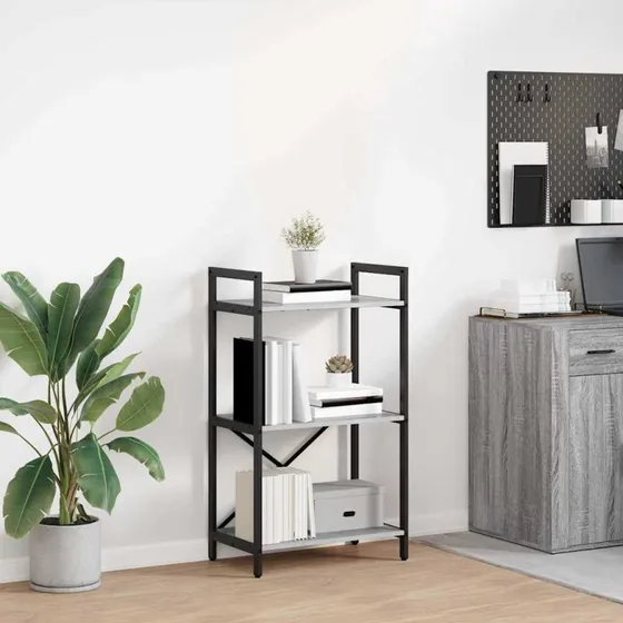 Bogreol Grå Sonoma 56x34x96 cm – Industriel reol