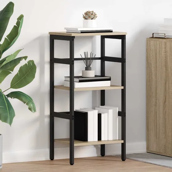 Bogreol Sonoma eg 40×29,5×81 cm – industrielt træ & stål