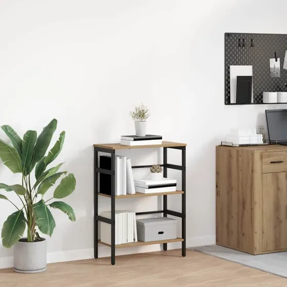 Artisan bogreol i egetræ og stål 60x29,5x81 cm