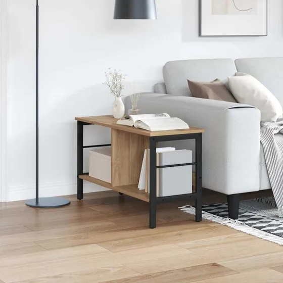 Artisan Bogreol i Egetræ 82x32x47 cm – Industriel