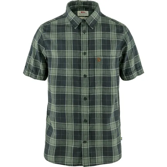 Fjällräven Övik Travel Shirt SS - Dark Navy/Patina Green, M