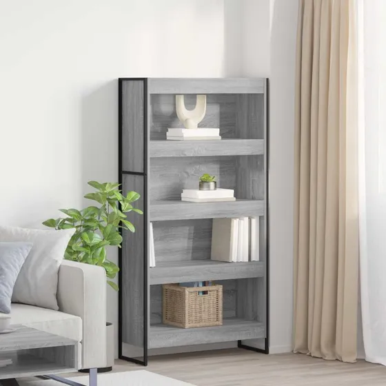 Bogskab 2-pak Grå Sonoma 80x30x155 cm – Konstrueret træ