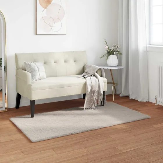 Faux kaninpels tæppe 60x110 cm – Beige polyester